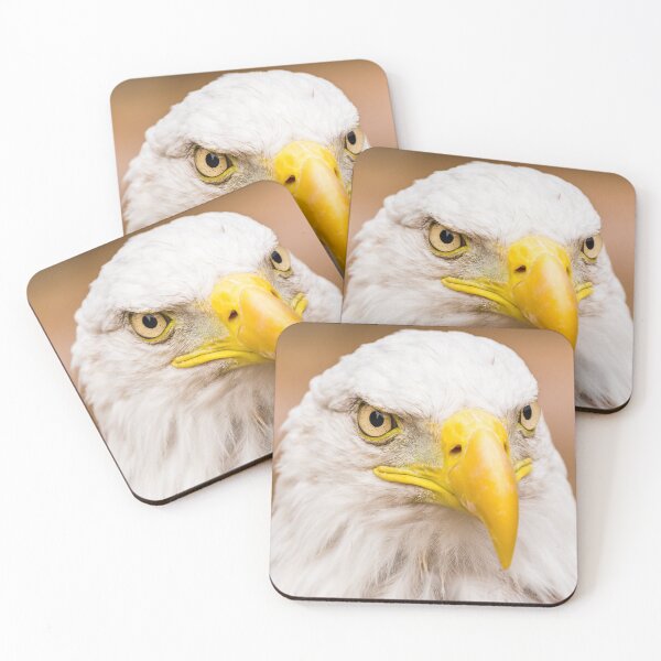 Item preview, Square crop portrait of a Bald Eagle designed and sold by wellsie82.