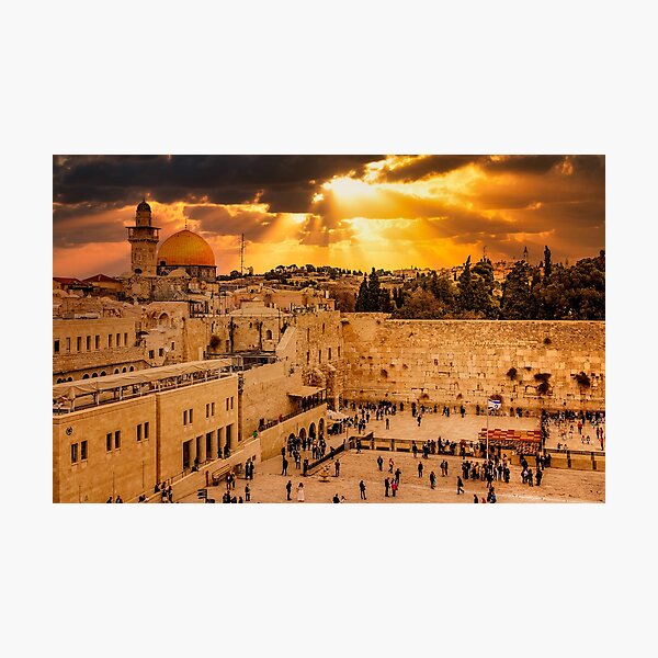 Heavenly Rays at Sunset on the Wailing Wall (Western Wall) Photographic Print