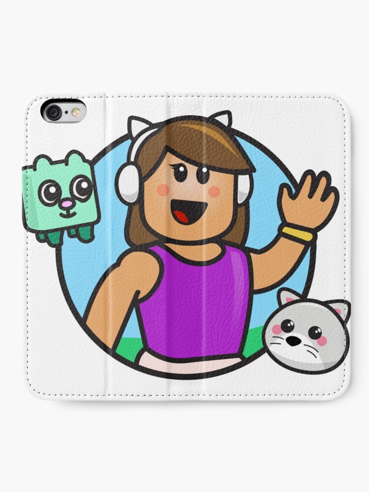 Gamer Girl With Headphones And Pets Iphone Wallet By Theresthisthing Redbubble - cat headphones roblox is roblox a free app