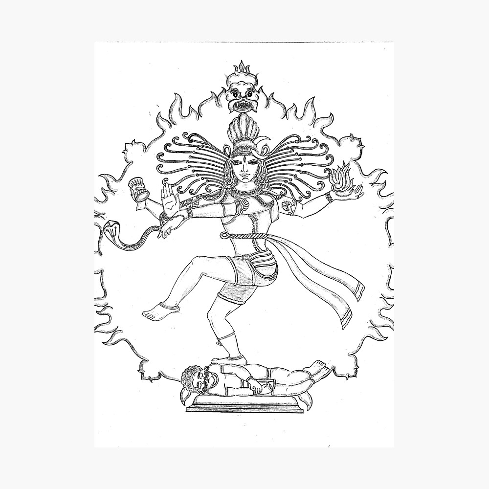 Buy Shiva Lingam Print God Illustration Lord Nataraja Dance Kundalini Yoga  Meditation Trimurti Shakti Art Hinduism Sketch Minimalist Poster Online in  India - Etsy