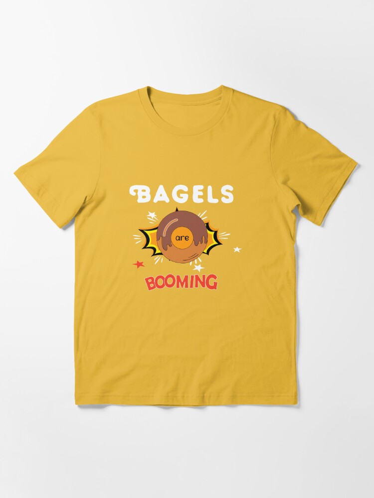 Bagels are booming, Funny shirt meme, Cool Gift for Men, Bagel lovers,  Present for fathers day, Slim Fit Throw Pillow for Sale by Annona