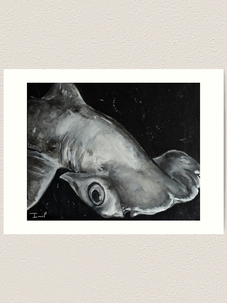 Alternate view of Hammerhead Shark Painting Art Print
