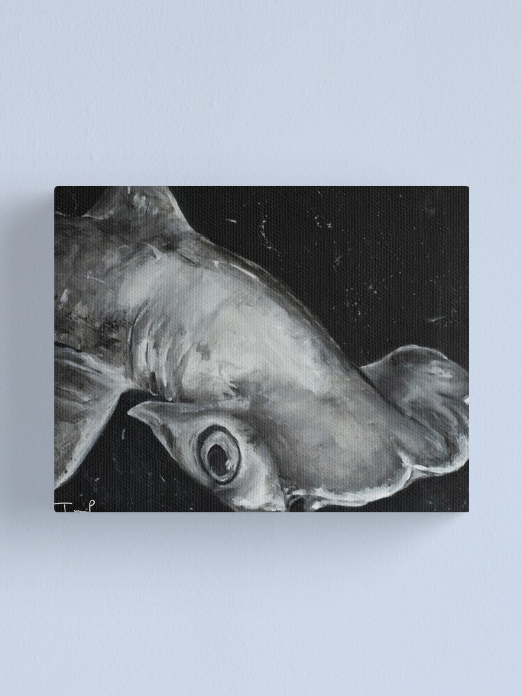 Alternate view of Hammerhead Shark Painting Canvas Print