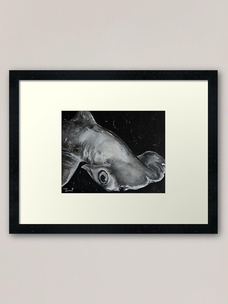 Alternate view of Hammerhead Shark Painting Framed Art Print