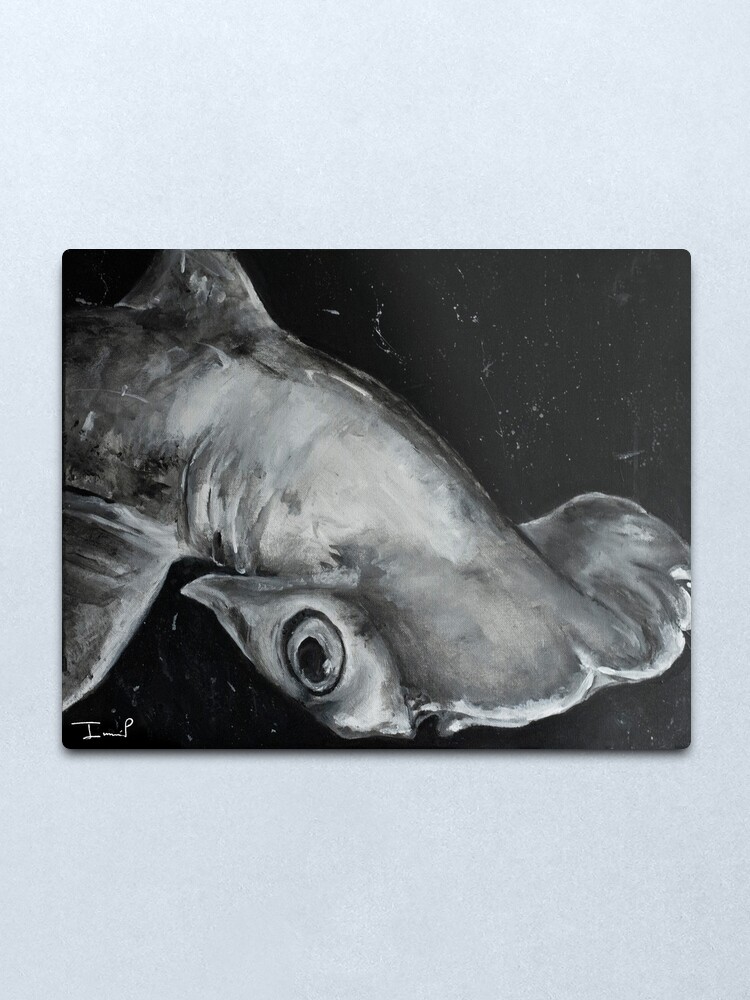 Alternate view of Hammerhead Shark Painting Metal Print