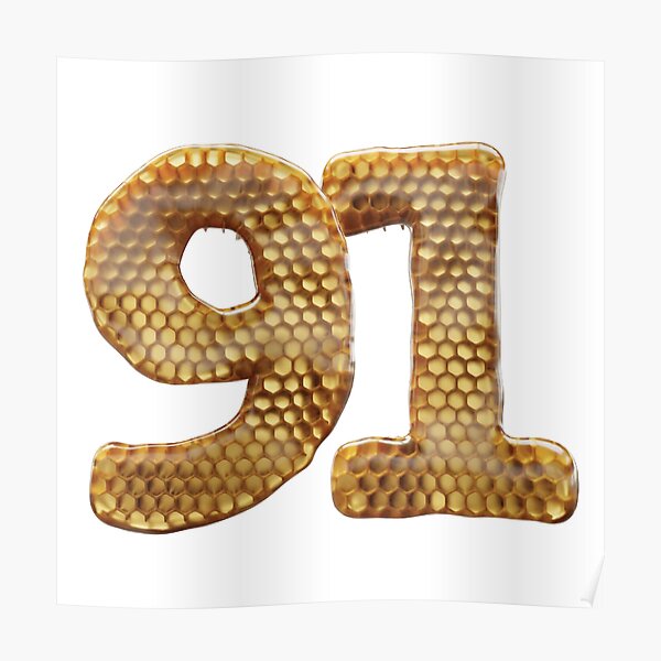 33 Number 3d Honey Numbers Font Art Board Print for Sale by