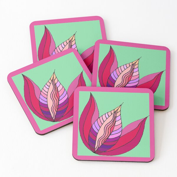Item preview, Purple Tulip Pattern on Mint Green Background designed and sold by CarolineLembke.