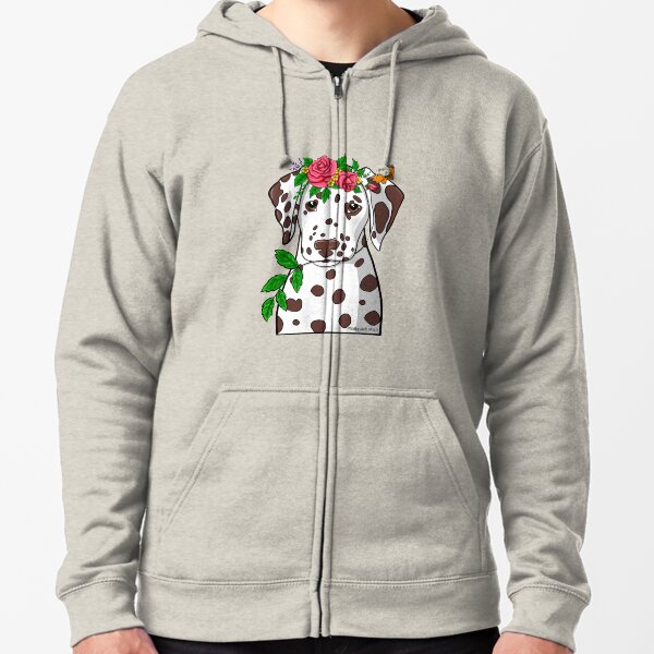 Dalmatian Garden Goddess Zipped Hoodie