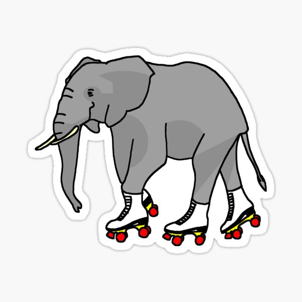 Item preview, Elephant on Roller Skates Color designed and sold by reujken.