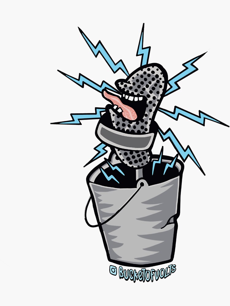 "Bucket of volts classic logo " Sticker by HacknStack Redbubble