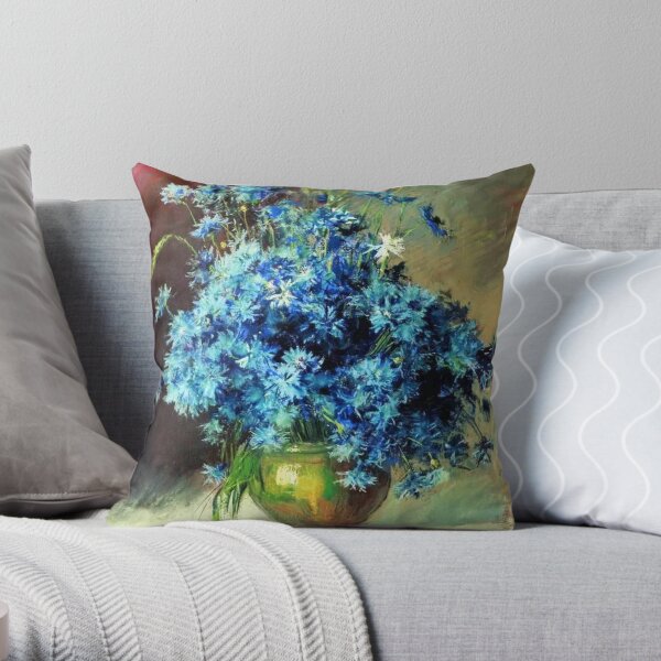 Cornflowers by Isaac Levitan Throw Pillow