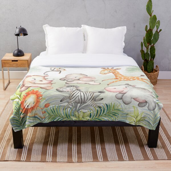 Safari africa animals kids pillow Throw Blanket