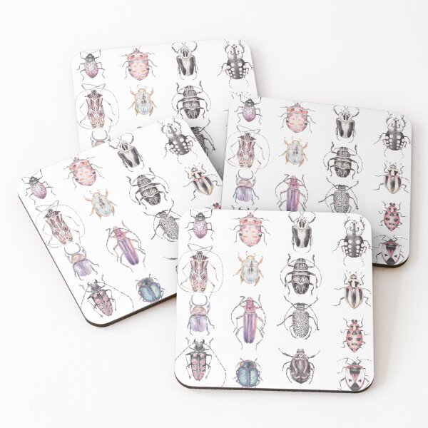Item preview, Beetles: Blacks and Whites and Pinks and Purples designed and sold by wanderinglaur.
