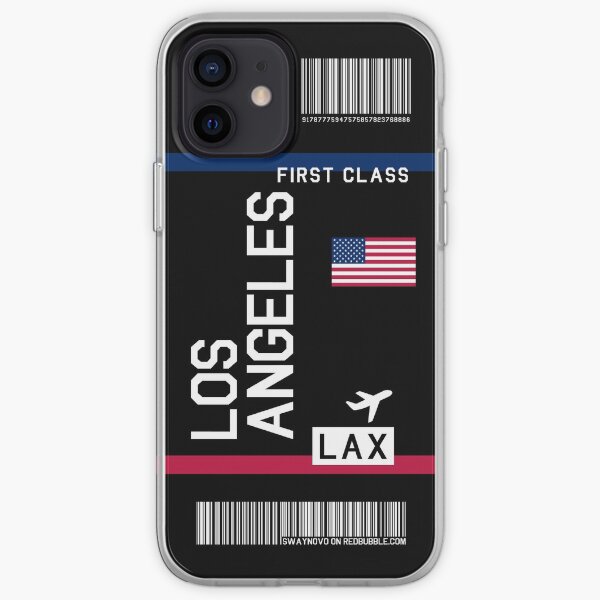 Boleto aéreo Los Angeles en negro Funda blanda para iPhone