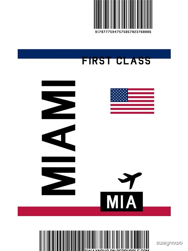 "Flight Ticket Miami" iPhone Case & Cover by swaynowo Redbubble