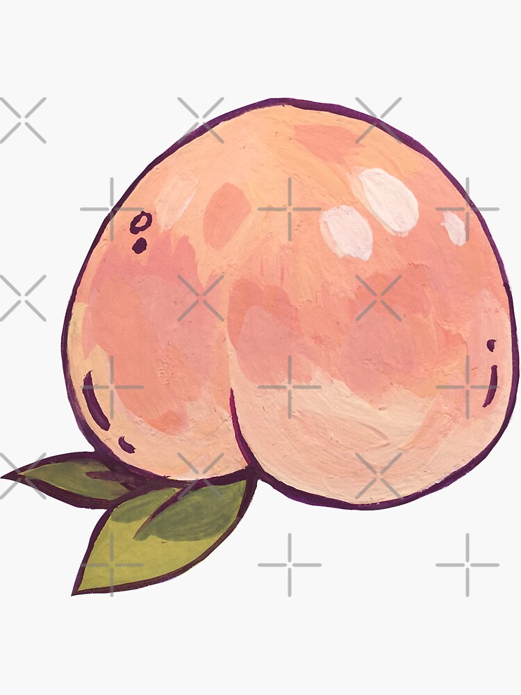 Peach Sticker Sticker For Sale By JosieO Redbubble