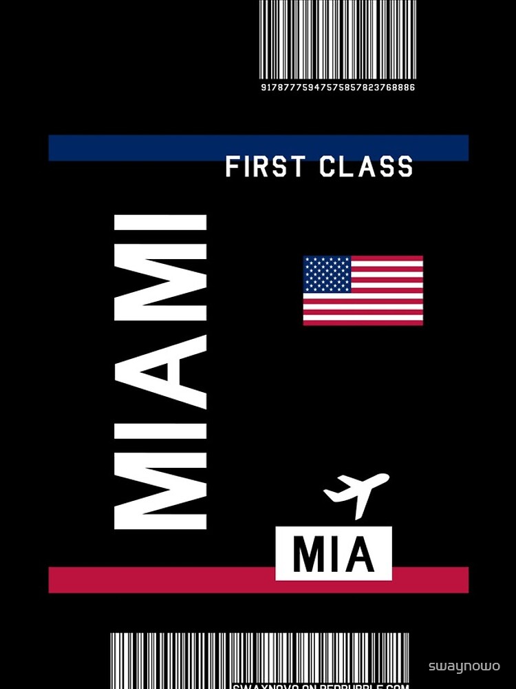 Discover Flight Ticket  Miami in black iPhone Case
