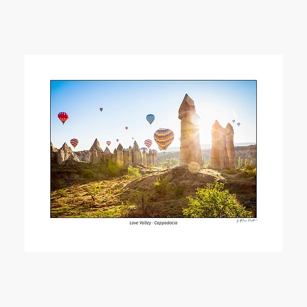 Hot air balloons over Love Valley, Cappadocia, Turkeys Photographic Print