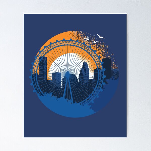 Artikel-Vorschau von Skyline von Houston, Texas und das Riesenrad des Aquariums, designt und verkauft von FFelder.