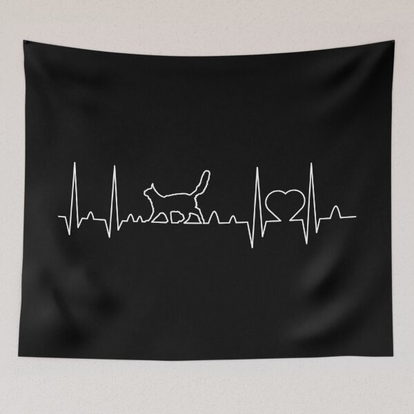 Artikelvorschau, Cat Heartbeat Meow Furry Pet Animal Lover Gift entworfen und verkauft von haselshirt.