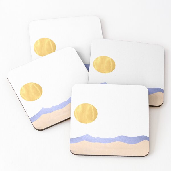 Artikelvorschau, Abstrakter minimalistischer Aquarell-Strand-Sonnenuntergang entworfen und verkauft von AceOneDesign.