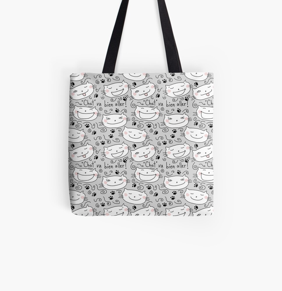 Chat Va Bien Aller Everything Will Go Well Play Of Words With Cat In French Cat Doodle Iphone Case Cover By Eyecreate Redbubble