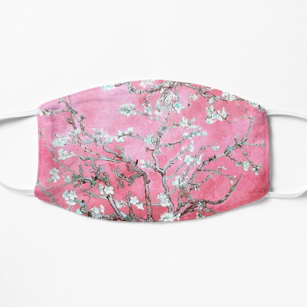 almond blossoms van gogh pink & blue Flat Mask