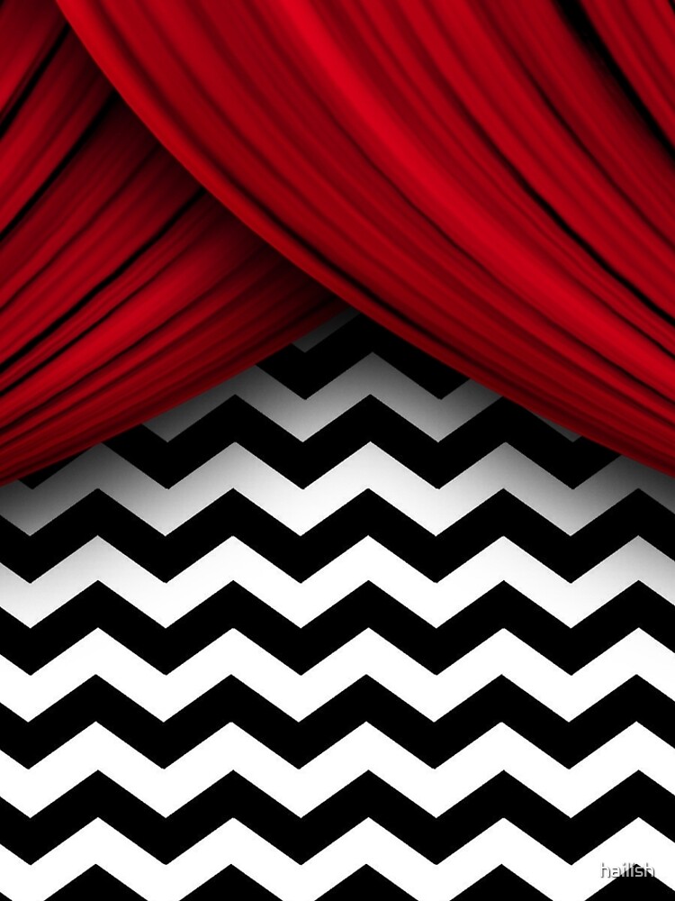 Disover Twin Peaks Red Curtains Black and White Chevron Leggings