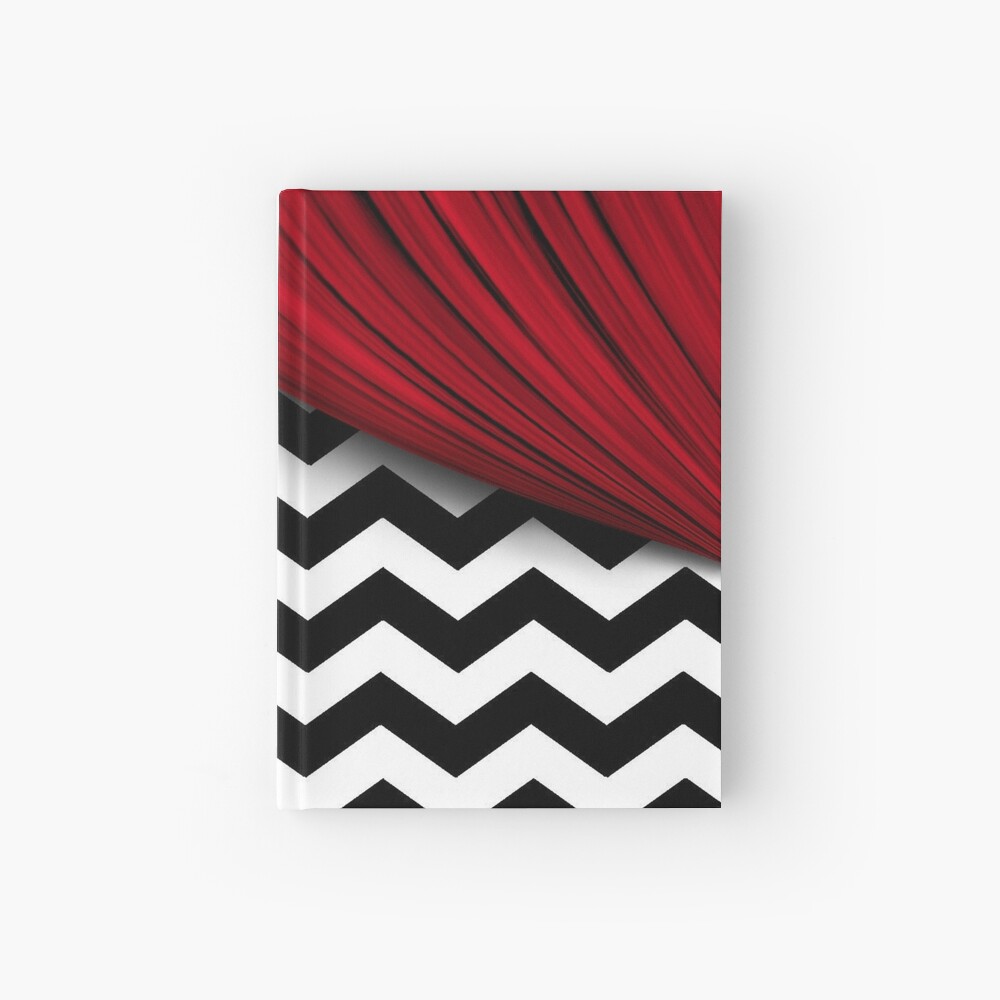 "Twin Peaks Red Curtains SchwarzweissChevron" Notizbuch von hailish