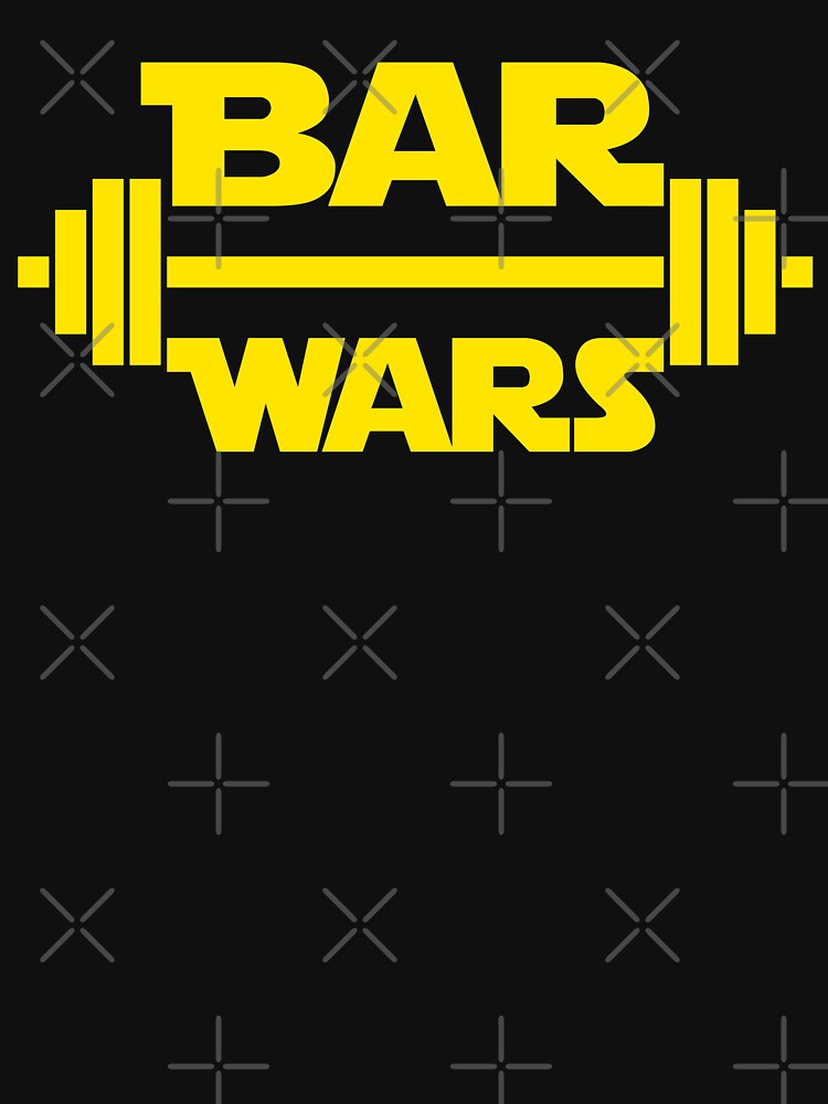 BAR WARS - Yellow/Dark Parody Design for Weight Lifters by ramiro