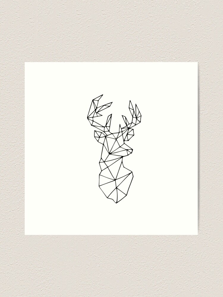 Geometric Deer Print Art Print