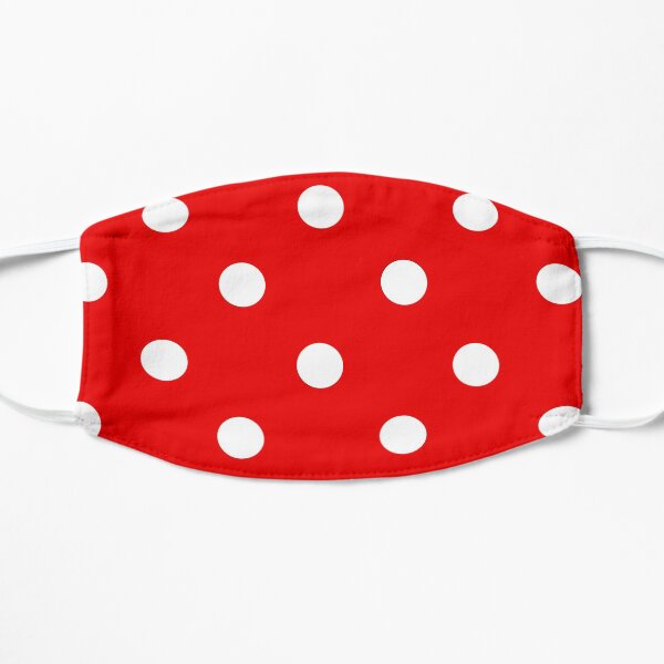 Red and White Polka Dots Flat Mask