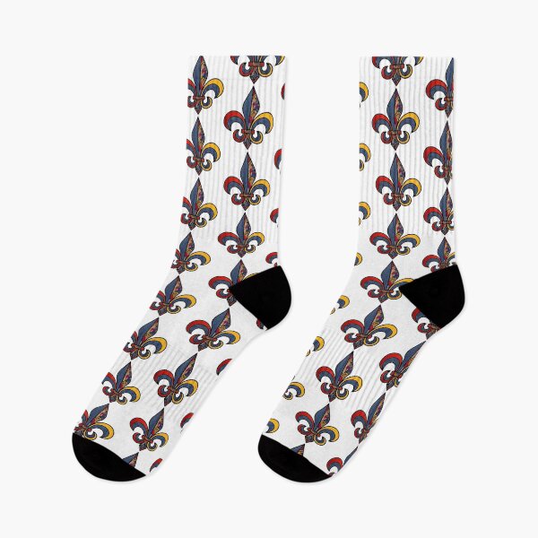 Item preview, Red & Yellow African Print Fleur D Lis  designed and sold by artbyomega.