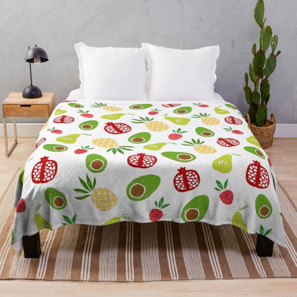 Item preview, Fruit story. Pattern with pear,avocado,pineapple,pomegranate and strawberry designed and sold by Kizuneko.