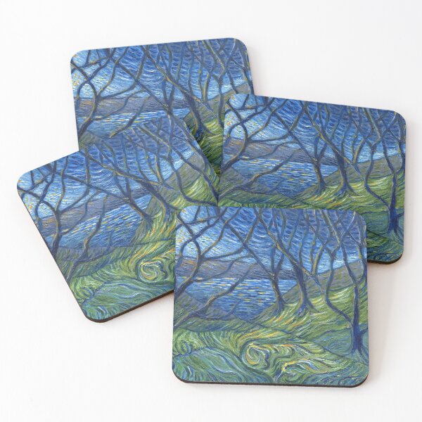 Item preview, Van Gogh style night trees painting designed and sold by Marion Yeo.