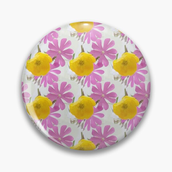 Item preview, Buttercups and pink campion pattern designed and sold by LittleBettyMakes.