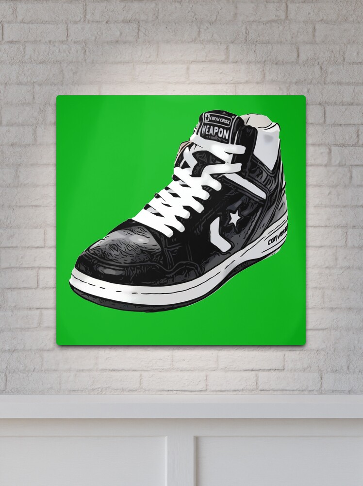 Metallbild for Sale mit Larry Bird Converse Waffe 1986 von SergeantSwagger Redbubble