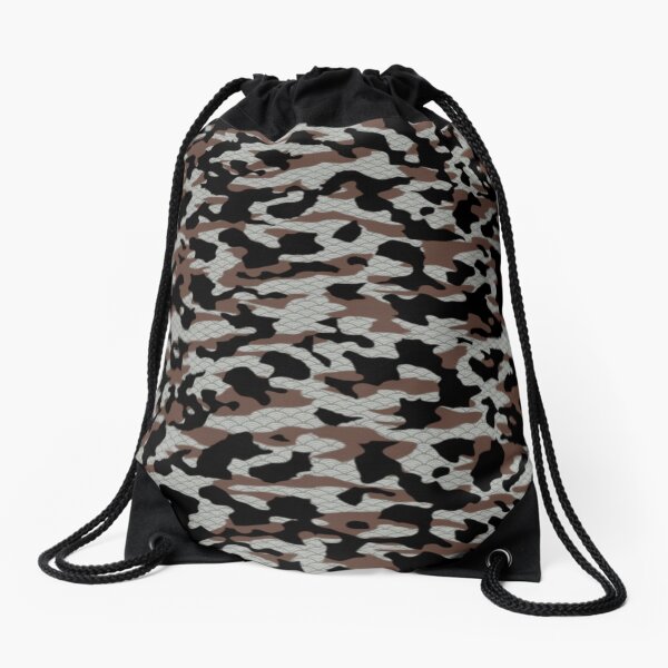 Aperçu de l'œuvre Camouflage brun noir et motifs japonais gris créée et vendue par VandKay.