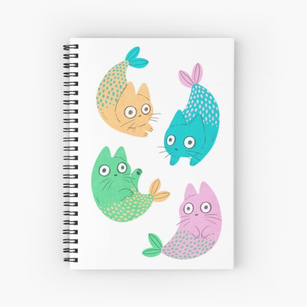 Pastel Purrmaids Spiral Notebook