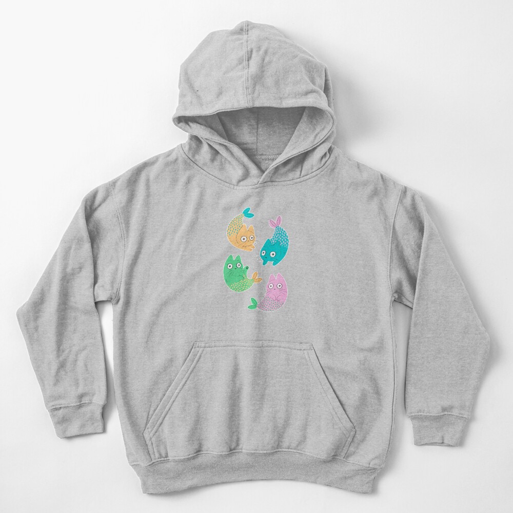 Pastel Purrmaids Kids Pullover Hoodie
