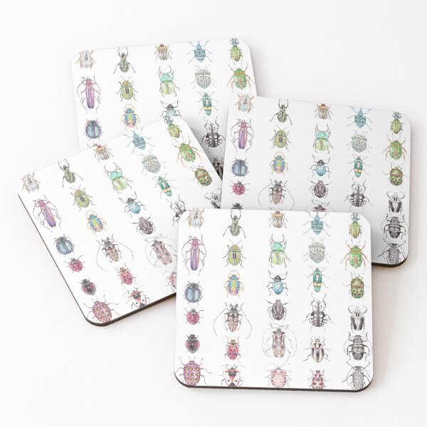 Item preview, A rainbow of watercolor beetles designed and sold by wanderinglaur.