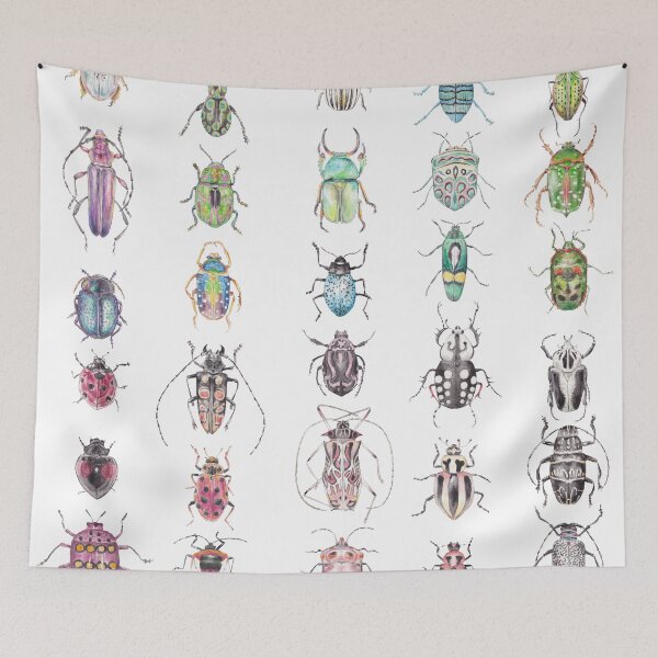 Item preview, A rainbow of watercolor beetles designed and sold by wanderinglaur.