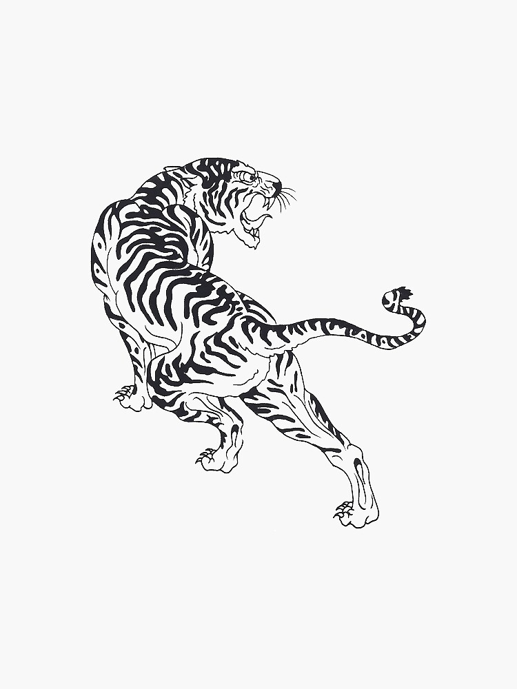 Buy Traditional Tiger Flash Tattoo Design Original Artwork Online in India  - Etsy