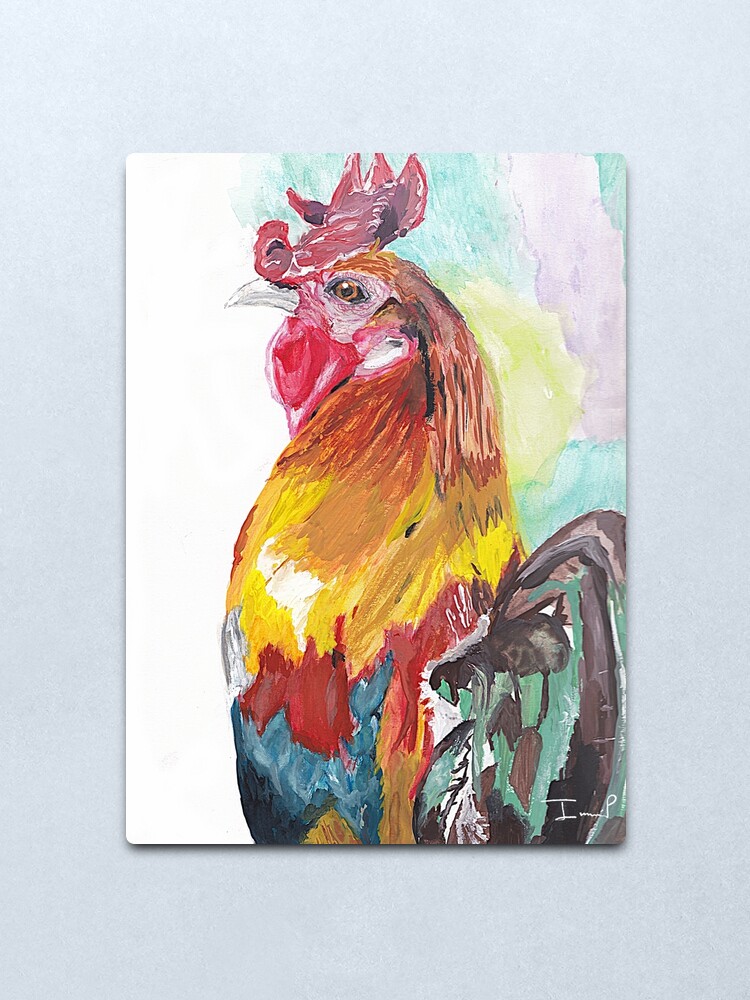 Alternate view of Rooster Metal Print