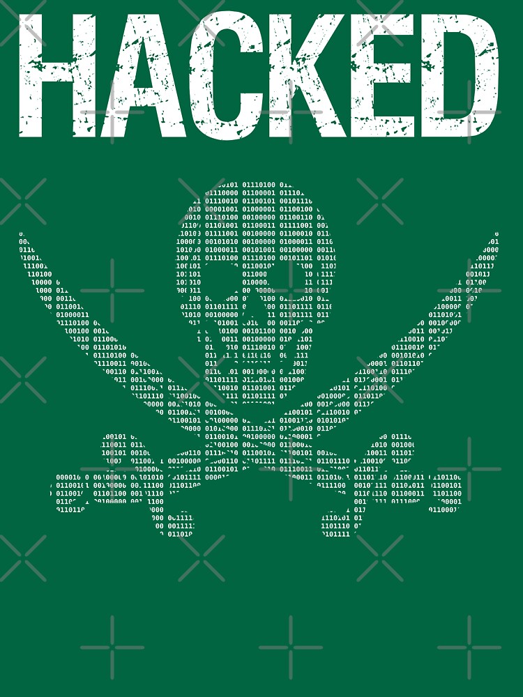 HACKED Pirate Flag - White/Green Design for Computer Hackers by ramiro