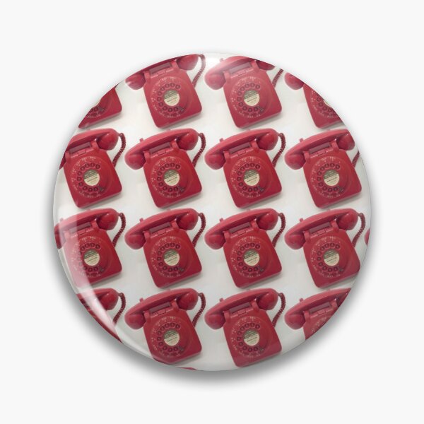 Item preview, Red vintage telephones pattern designed and sold by LittleBettyMakes.