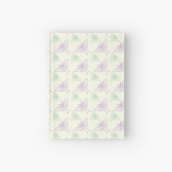 Art Nouveau Moth pastel pattern Hardcover Journal