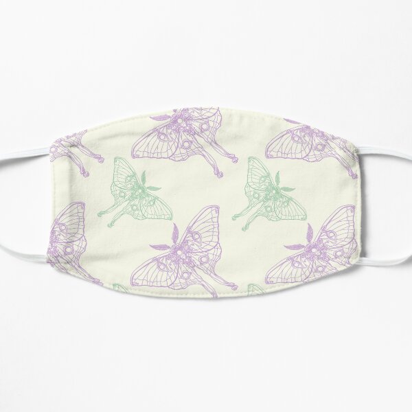 Art Nouveau Moth pastel pattern Flat Mask