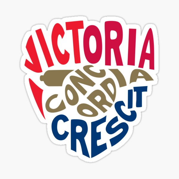 Victoria Concordia Crescit Shield Sticker