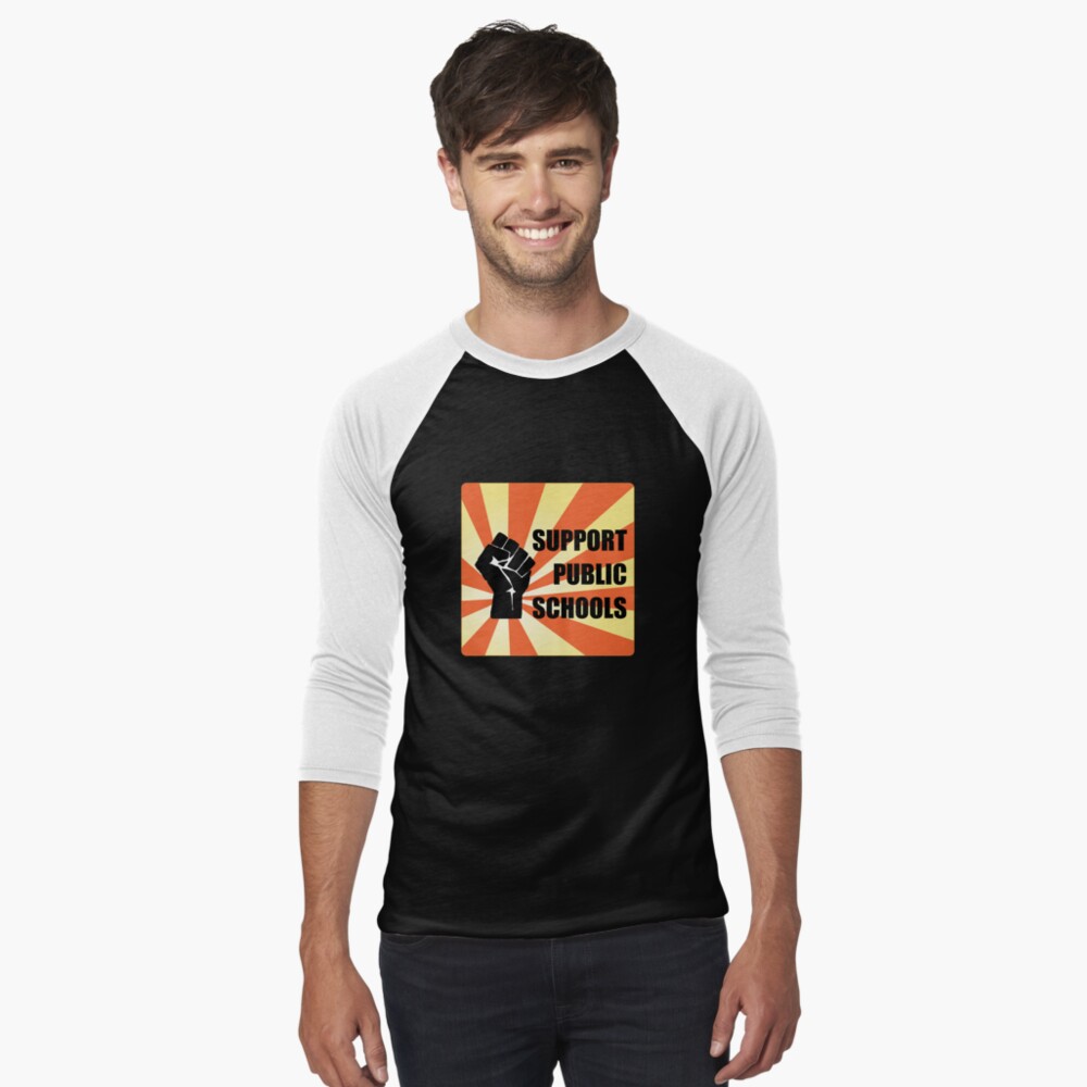 Vista previa del artículo con la obra «Camiseta ¾ estilo béisbol», diseñado y vendido por ResistNow.
